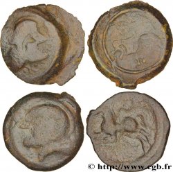 GALLIA BELGICA - SUESSIONES (Regione de Soissons) Lot de 2 bronze, CRICIRV et à la tête janiforme, classe II