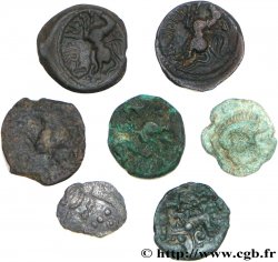 Gallia Lot de 7 monnaies de bronze et d’argent