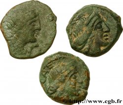 VOLQUES ARÉCOMIQUES (région de Nîmes) Lot de 3 bronzes au Démos, VOLCAE AREC
