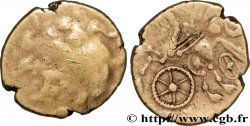 GALLIA - AULERCI CENOMANI (Regione di Mans) Quart de statère d or au cheval androcéphale et à la rouelle