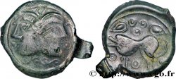 GALLIEN - BELGICA - SUESSIONES (Region die Soissons) Bronze à la tête janiforme, classe III