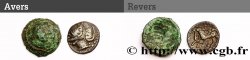 GALLIA - GALLIA DELLO SETTENTRIONALE - ÆDUI (BIBRACTE, Regione dello Mont-Beuvray) Lot d’un bronze au taureau et un denier à la tête casquée