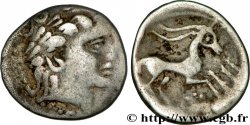 GALLIA - ALLOBROGES (Region di Dauphine) Denier au cervidé et à la roue, tête à droite