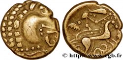 GALLIEN - NORDGALLIEN - ÆDUI (BIBRACTE, Region die Mont-Beuvray) Quart de statère en électrum au triskèle, type de Beaune