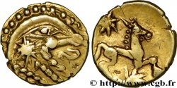 GALLIA - BELGICA - BELLOVACI (Regione di Beauvais) Quart de statère d or à l astre, cheval à droite