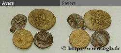 DANUBIAN CELTS - IMITATIONS OF THE TETRADRACHMS OF PHILIP II AND HIS SUCCESSORS Lot de 4 drachmes au cavalier, en plomb