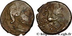 PICTONES / BITURIGES - MID-WESTERN, Unspecified Drachme aux deux chevaux, tête barbue, série C