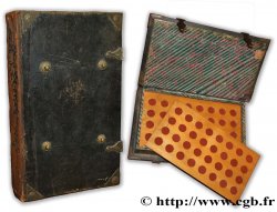 COIN BOX Médaillier fin XIXe-début XXe en bois et reliure