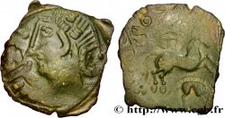 GALLIA - AULERCI EBUROVICES (Regione d Evreux) Bronze au cheval, au sanglier et à la rouelle, surfrappé sur un bronze COIIAT