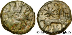 GALLIEN - BELGICA - BELLOVACI (Region die Beauvais) Bronze au personnage courant, aux astres