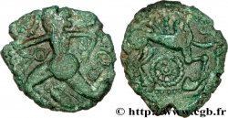 GALLIEN - BELGICA - BELLOVACI (Region die Beauvais) Bronze au personnage courant, à l’oiseau et à la rouelle