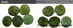 GALLIEN - BELGICA - BELLOVACI (Region die Beauvais) Lot de 5 bronzes au personnage courant et à l’androcéphale