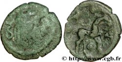 GALLIEN - BELGICA - AMBIANI (Region die Amiens) Bronze au cheval et à la tête aux cheveux calamistrés