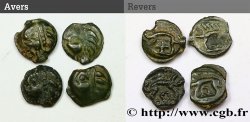 LEUQUES (Région de Toul) Lot de 4 potins à la tête d’indien