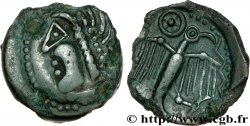 GALLIA - CARNUTES (Región de la Beauce) Bronze à l’aigle et à la rouelle, tête à gauche