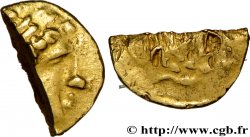 ARVERNES, INCERTAINES Huitième de statère d’or, imitation du type de Philippe - quart coupé en deux