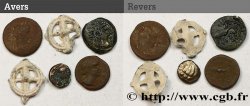GALLO-BELGIAN - CELTICA Lot de 2 rouelles, 3 bronzes et 1 quart