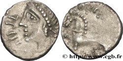 ÉDUENS (BIBRACTE, région du Mont-Beuvray) Denier ATPILI.F ORCETIRIX, au dauphin