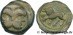 GALLIA BELGICA - SUESSIONES (Regione de Soissons) Bronze à la tête janiforme barbue, classe I