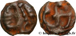 EDUENS, ÆDUI (BIBRACTE, Area of the Mont-Beuvray) Potin à l’hippocampe, tête à la chevelure bouletée