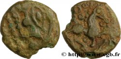 GALLIA BELGICA - BELLOVACI (Area of Beauvais) Quart de statère en bronze à l astre, tête à gauche