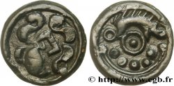 GALLIA BELGICA - SUESSIONES (Región de Soissons) Potin au sanglier, au torque et aux globules
