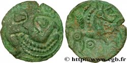 GALLIEN - BELGICA - BELLOVACI (Region die Beauvais) Bronze au personnage courant, aux feuilles et aux épis