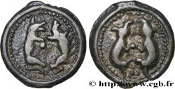 SUESSIONS (région de Soissons) Potin aux animaux affrontés, classe II TTB+