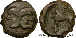GALLIEN - BELGICA - SUESSIONES (Region die Soissons) Bronze à la tête janiforme, classe II aux annelets pointés