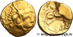 VÉNÈTES (Région de Vannes) Quart de statère d’or “de Ploërmel”, à la rouelle à quatre rayons