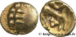 RÈMES (Région de Reims) Quart de statère “aux segments de cercles”, cheval à droite