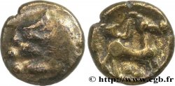 RÈMES (Région de Reims) Quart de statère “aux segments de cercles”, cheval à droite