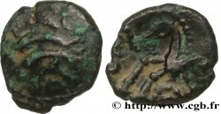 RÈMES (Région de Reims) Quart de statère “aux segments de cercles”, cheval à gauche, en bas électrum