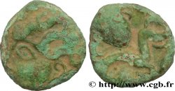 GALLIA BELGICA - AMBIANI (Región de Amiens) Bronze au cheval et à la tête de face