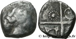 GALLIA - SOUTH WESTERN GAUL - PETROCORES / NITIOBROGES, Unspecified Drachme “au style flamboyant” / type de Goutrens, S. 158