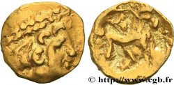 GALLIA BELGICA - AMBIANI (Regione di Amiens) Quart de statère “à la tête d indien”