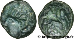 GALLIEN - BELGICA - AMBIANI (Region die Amiens) Bronze au cheval et à la tête de face