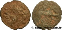 GALLIA BELGICA - AMBIANI (Regione di Amiens) Bronze au cheval, au masque et au triskèle