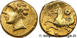 ARVERNES (Région de Clermont-Ferrand) Statère d’or à la lyre et au fleuron, type CAS TTB+