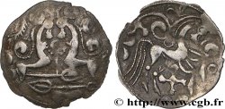 GALLIA BELGICA - AMBIANI (Area of Amiens) Denier d argent scyphate aux chevaux affrontés et aux annelets AU