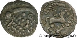AULERQUES ÉBUROVICES (Région d Évreux) Denier d argent scyphate dit au sanglier - stylisé TTB