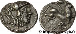 AULERQUES CÉNOMANS (Région du Mans) Denier à la tête casquée à droite, revers au personnage SUP