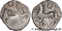 ÉDUENS (BIBRACTE, région du Mont-Beuvray) Denier à la tête casquée, incus de revers TTB