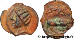 BITURIGES CUBI, UNSPECIFIED Potin à la tête casquée et au delta AU