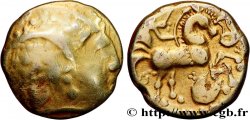 DUROCASSES (Area of Dreux) Quart de statère d’or à l’oreille centrée d’un point VF/AU