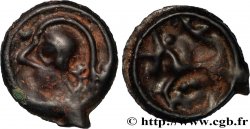 SENONES (Area of Sens) Potin à la tête casquée et à la rosace AU/XF