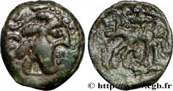 GALLIA - CARNUTES (Area of the Beauce) Bronze au loup, tête à droite AU/XF