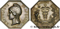 BANQUES PROVINCIALES Jeton octogonal AR 30 poinçon main, Comptoir national d’Angoulême 1848