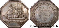 NORMANDIE - JETONS DU XIXe SIÈCLE Jeton octogonal Ar 34, Compagnie nouvelle d’assurances maritimes du Havre 1862