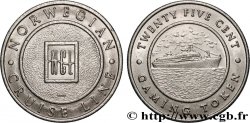 CASINOS AND GAMES Jeton de jeu, 25 centimes, Compagnie de croisière norvégienne n.d.